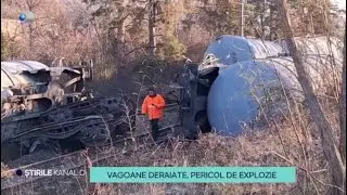 Stirile Kanal D - Vagoane deraiate, pericol de explozie! | Editie de pranz