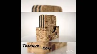 Cork coaster set, Wooden coasters.