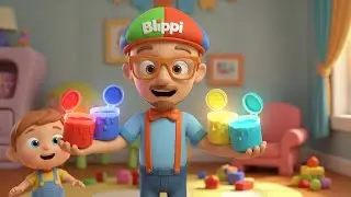 Blippi Dropped the Paint Pot Splash 🎨💦 | Nursery Rhymes for Kids & Baby Songs