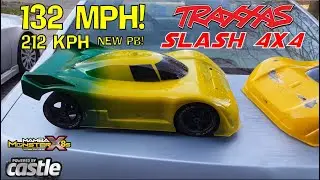 TRAXXAS Slash 4x4 Speed ​​Run - Castle 1515 со скоростью 132 мили в час