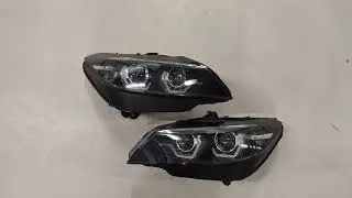 Передние фары с 3D LED ангельскими глазками для BMW Z4 E89 (09-13), черные