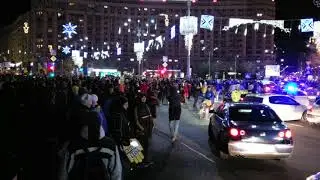 Protest in Romania in front of the Government building