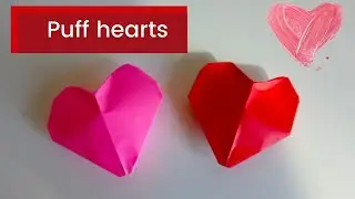 Easy paper puff hearts:Easy Valentine's Day hearts:#shorts