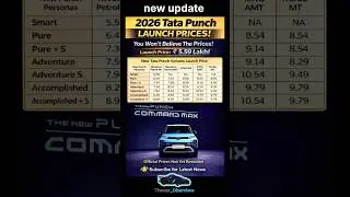 2026 Tata Punch Facelift Revealed! 🔥 Launch Prices & New Variants #tatapunch #2026 #price #india