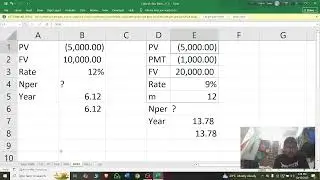 PV, FV, PVA, FVA, NPER, RATE CALCULATION IN EXEL