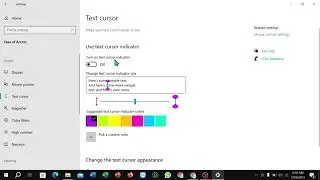 How to turn on text cursor indicator in Laptop