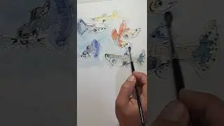 aquarela de peixinhos #aquarela #watercolor #guppy #lebiste #aquarium #fishtank #aquario #art #arte