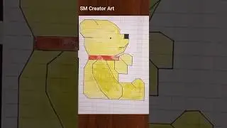 How to draw a 3d winnie pooh on Graph Paper #shorts #graphpaperart #smcreatorart