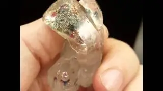 Clear Quartz Natural Ruby and Benitoite Metahgod  Ring