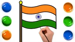 How To Draw Indian Flag 🇮🇳 | भारत का झंडा कैसे बनाये | Easy Drawing Tutorial | Chiki Art Hindi