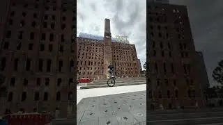 Domino Park Brooklyn New York Bike Jump #manhattanskyline