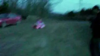 my niece doing wheelies on a car battery operated fourwheelr