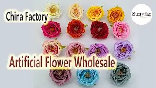 Wholesale silk flowers in bulk, artificial peony flower head indoor, crafts, DIY wreath accessories