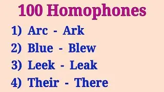 100 Homophones in English | Homophones in English