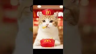 McDonalds Cat eating fries