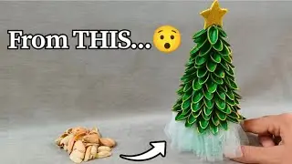 Amazing Christmas Tree Made from Pistachio Shells | DIY Recycled 🌲