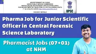 Pharma Job for Junior Scientific Officer Central Forensic Science Laboratory | Pharmacist Job at NHM