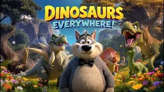 Dinosaurs Everywhere ! | Dinosaur Toys For Kids| Big Bad Wolf Story | Videos For Kids | Kids Stories
