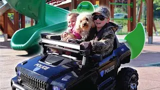 Kids Having Fun with Ride-On Toys & Dog | Outdoor Adventure with Family Playtime!