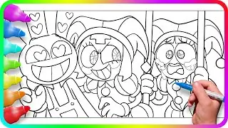 Coloring Pages AMAZING DIGITAL CIRCUS - Evil Pomni / Satisfying coloring digital circus show