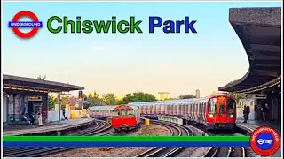 District and Piccadilly Line Trains at Chiswick Park Station - London Underground (17/08/2023)