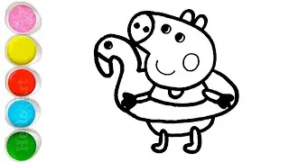 Beautiful Pippa Pig Duck Drawing, Painting and Coloring For Kids and Toddlers_ Child Art
