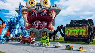 ALL MONSTERS Big & Small Giant Monster War Jump Test with SHIN SONIC BeamNG.Drive