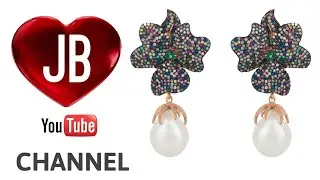 Baroque Pearl Flower Multi Color Earrings, Rose Gold Dipped at Jewelry Bubble