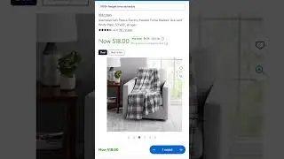 Deal $18 Mainstays Soft Fleece Electric Heated Throw Blanket, Gray and White Plaid, 50
