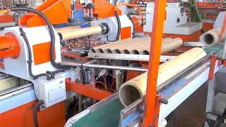 Paper Core Cutting Machine with Trimmer, Automatic Paper Tube Production Line cutter connect trimer