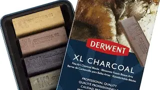 #derwent XL Charcoal blocks metal tin  #asmr #quiet #unboxing #swatching