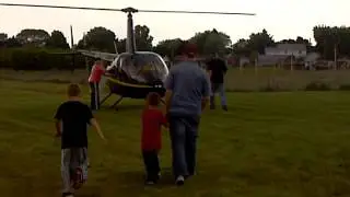 Boarding the helicopter