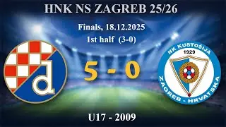 2. 2009 U17  Dinamo 5 (3)-(0) 0 Kustošija, HNK NS ZAGREB - Finals, 1st half, 18.12.2025 #hnk