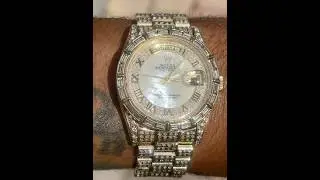 New crown 👑 Rolex 18038 Myriad dial #vintagerolex #bustdownjewelry