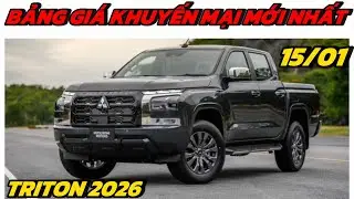 ✅Bảng giá khuyến mại Mitsubishi Triton 2026 mới nhất 15/01| Lăn bánh chi tiết #happycars