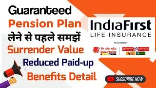 Indiafirst life guaranteed pension plan |  reduced paid up policy | surrender value detail | Hindi