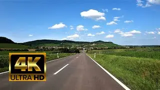 Driving in Germany, Hohenhaslach and Freudental, 4K