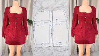 How to Draft a Basic Skirt with Knee Contour || Structured Tweed Jacket & Skirt Set Tutorial