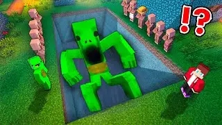 JJ Found A SCARY BURIED MONSTER Mikey - Maizen Minecraft Animation ?!