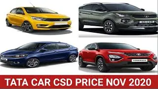 Tata Car CSD Price List - December 9, 2020