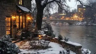 Gentle Snowfall at a Victorian Gothic Corner ❄️ Dark Academia Ambience for Writing and Reading