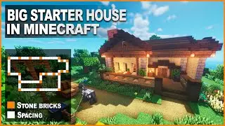 Minecraft: How to build a Big Starter House | Tutorial 1.16