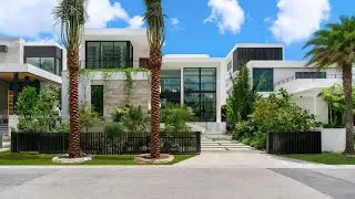 A Modern Tropical Waterfront Manse on Biscayne Island in Miami Beach FL #realestate #hometour #miami
