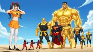 Evolution Of GOLD HULK & SPIDERMAN, BATMAN, JOKER Playing Squid Game 2 Animation | 어몽어스 오징어 게임 2