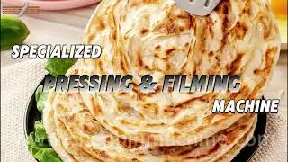Dough pressing and filming machine for production of flatbread such as lachha paratha, meat pie etc.