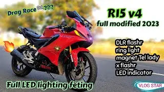 Yamaha R15 v4 modification 🤩 R15V4 full modified tamil /👿 Drag Race ?✌️#ajikuttyr15 #r15v4 #modified