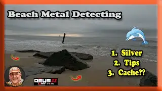 Beach Metal Detecting, DOLPHINS  and a cache of COINS found Ocean City