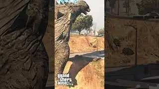 GTA V GODZILLA ATTACK LOS SANTOS CITY #gta5 #shorts