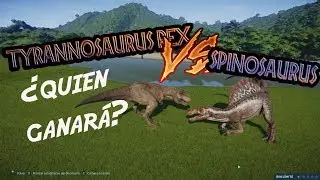 SPINOSAURUS VS TYRANNOSAURUS REX DINO PELEAS UPDATE 1.4! // JURASSIC WORLD EVOLUTION