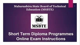 MSBTE Short Term Diploma Programmes Online Exam Demo [Marathi]- Winter 2021